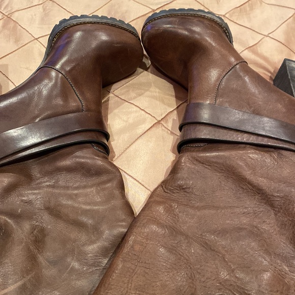 Brunello Cucinelli fabulous distressed leather, fur lining heels ,37 - Picture 11 of 11